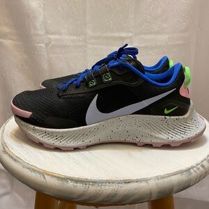 Nike pegasus trail sneakers. Black/white/blue and pink. Women’s size 8